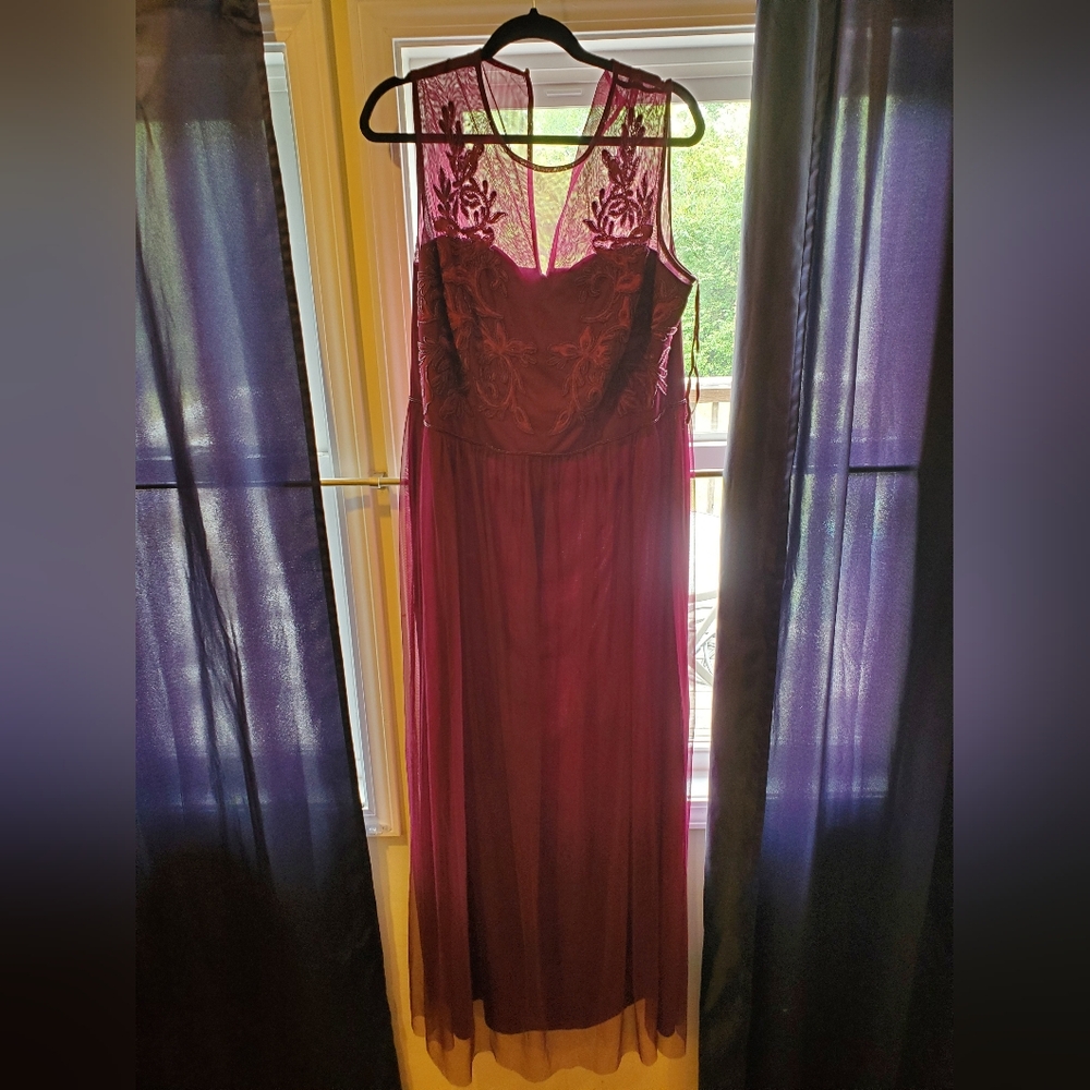 Adrianna Papell bridesmaids dress Maroon